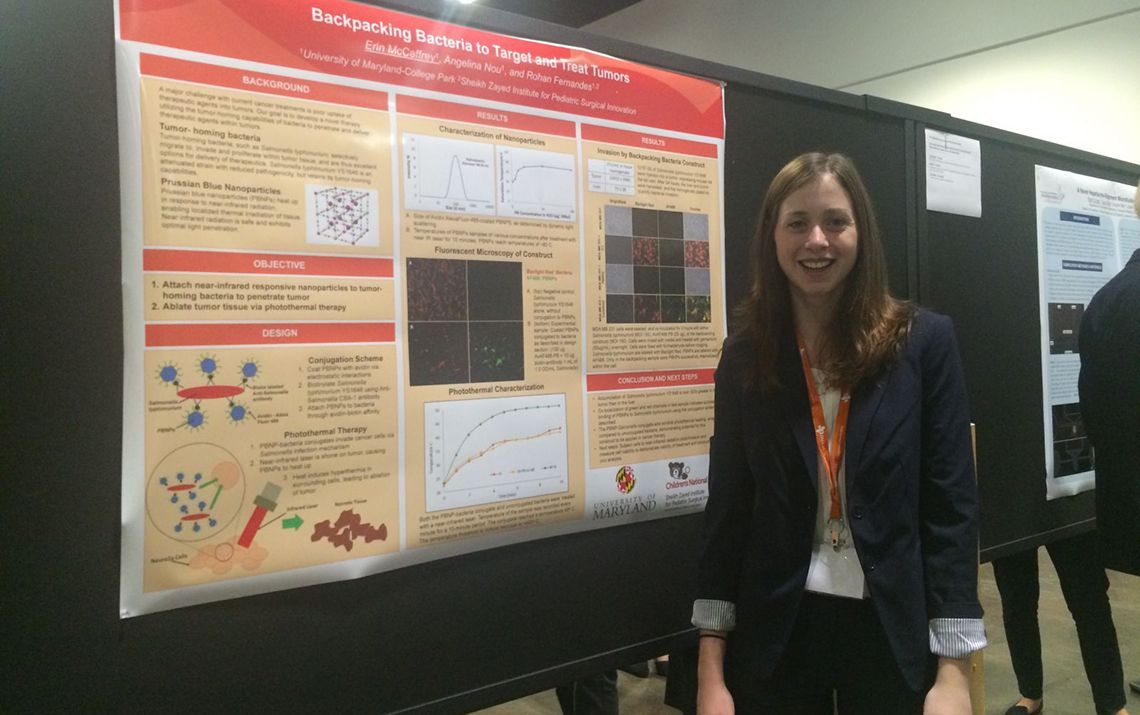 Erin presenting her poster at BMES 2015